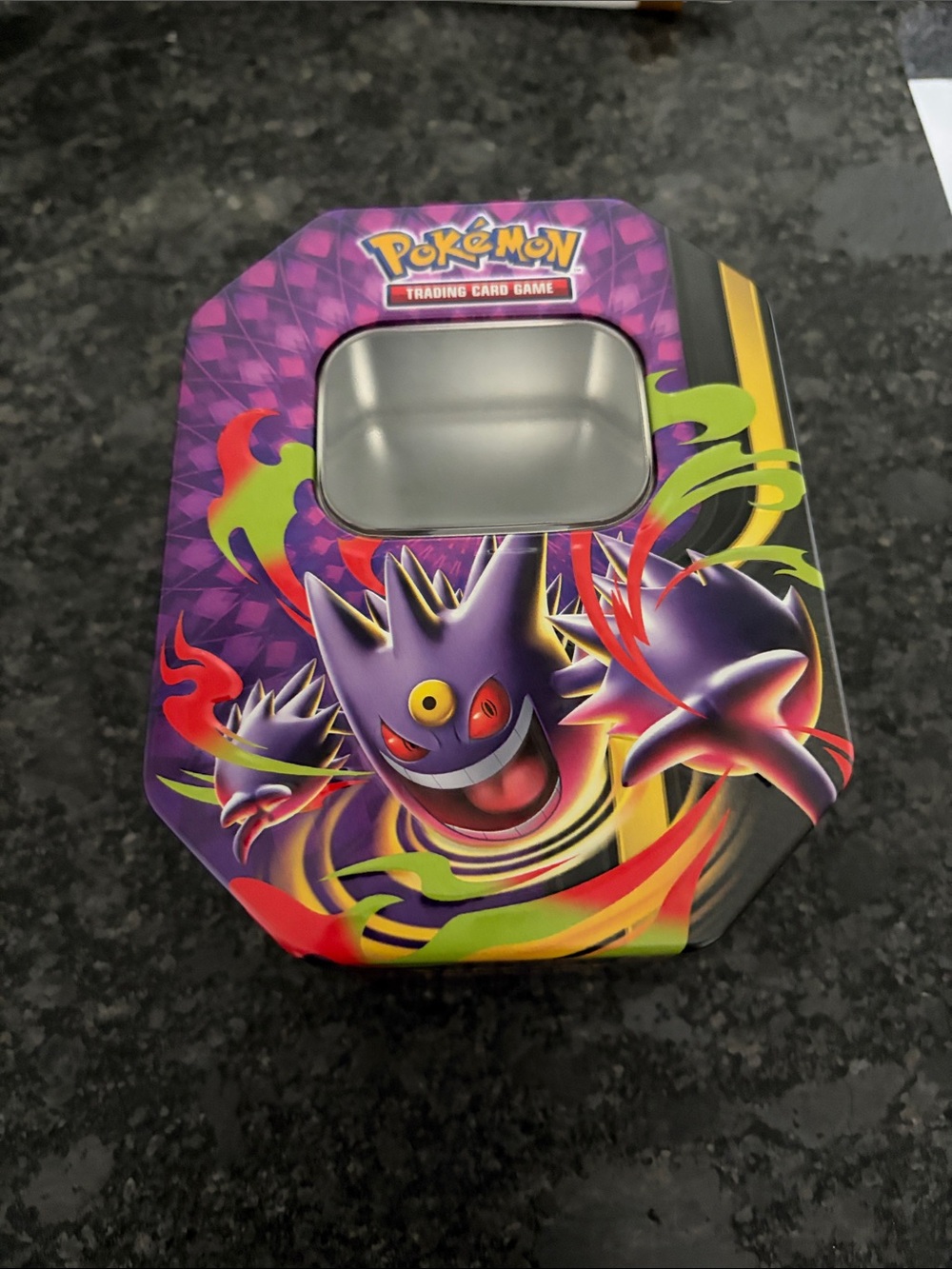 Empty Trading Card Game Gengar Tin - Purple Collector's Storage